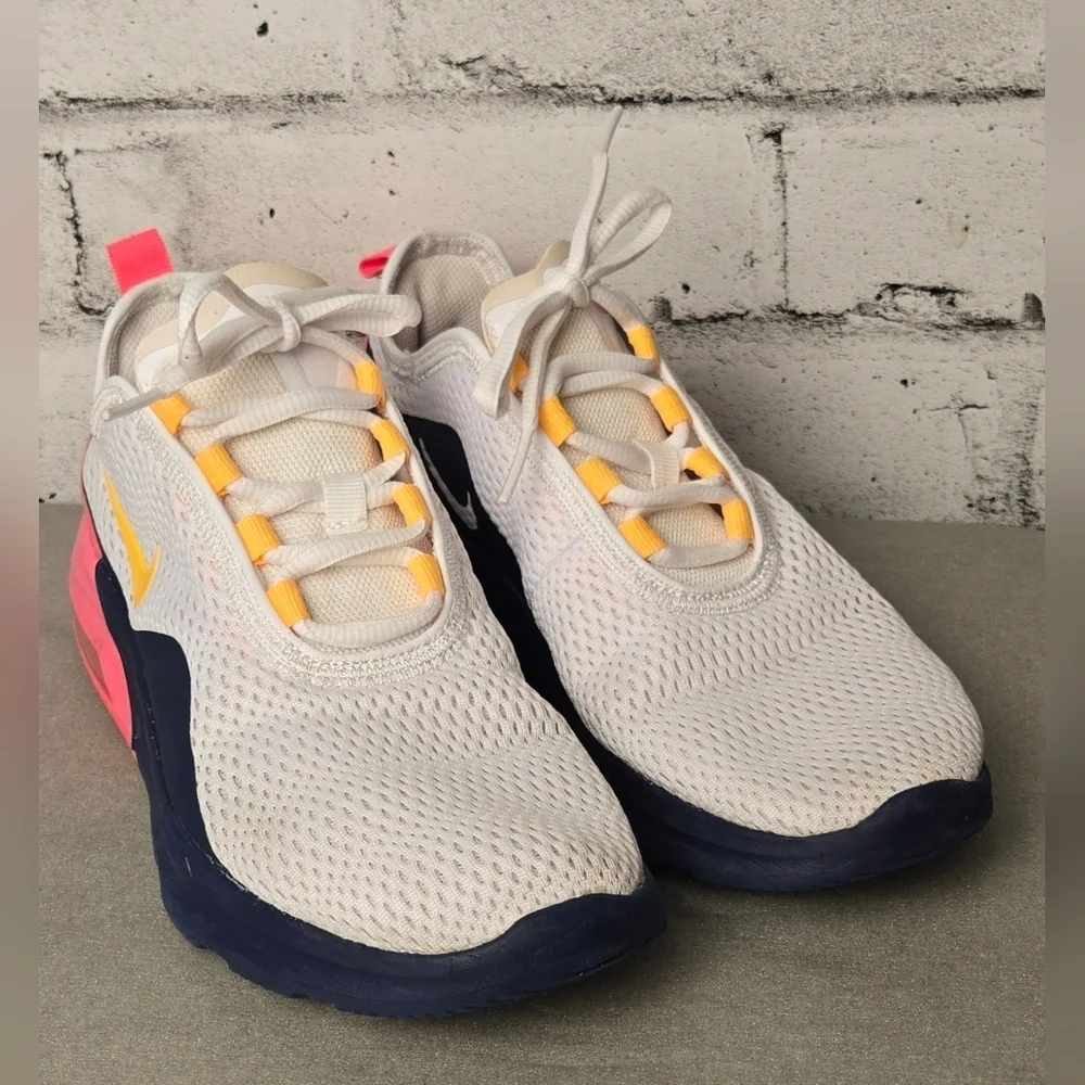 Nike Air Max 270 GS White Yellow Pink Sneakers Women’s 8.5 - Picture 2 of 12
